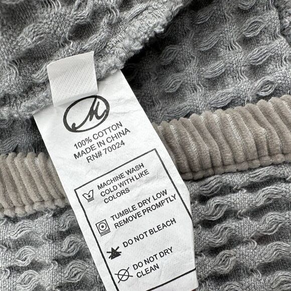 Mod-o-doc Waffle Knit Open Front Cardigan Pockets 100% Cotton Gray Women’s Large - Picture 4 of 9